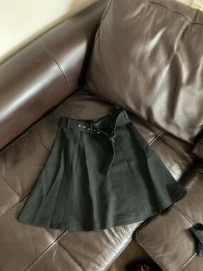 Zara Black Circle Skirt with Buckle Belt